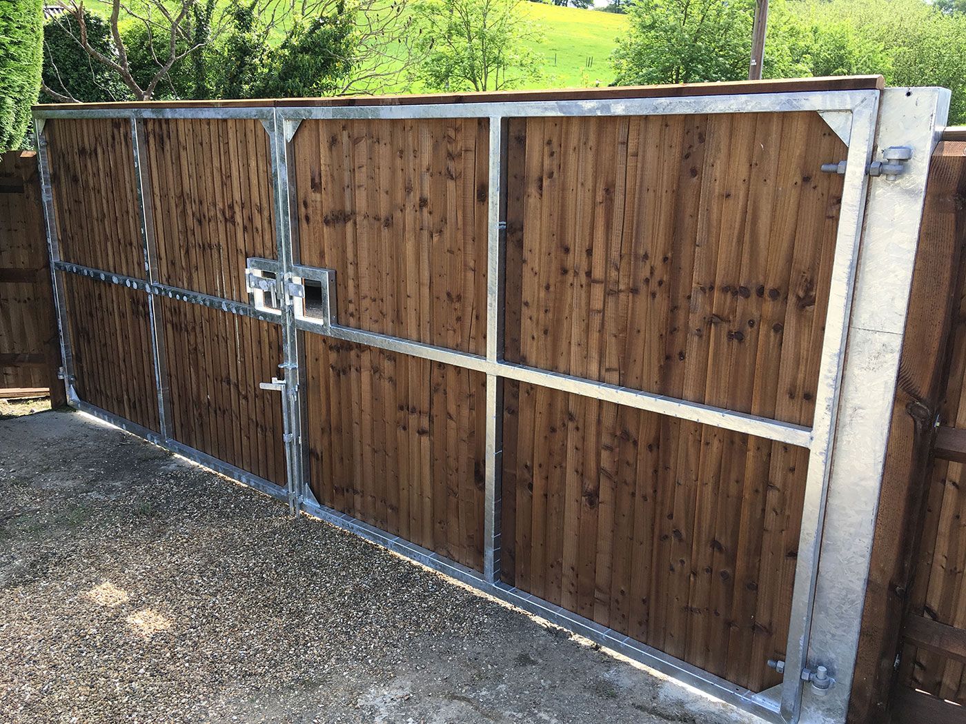 Steel framed closed-board gates by Vincent Fencing